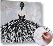 Maľovanie podľa čísel ŽENA V ČIERNYCH ŠATÁCH – stredná náročnosť