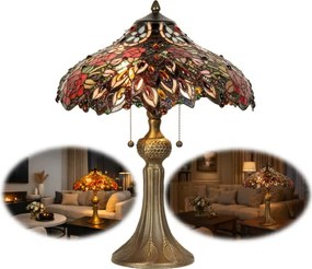 Luxusná lampa Tiffany stolová PÁV metal base Ø43*58