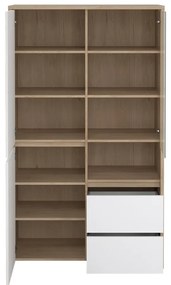 Biela/v prírodnej farbe vitrína v dekore duba 100x170x48 cm Next – Tvilum