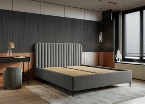 ČALÚNENÁ POSTEĽ ZOE 140 x 200 RIVIERA 91 ŠEDÁ ZAMATOVÁ LÁTKA