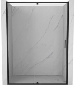 Mexen Exo, 1-krídlové dvere do otvoru 160x200 cm, 6mm číre sklo, čierny profil, 819-160-000-70-00