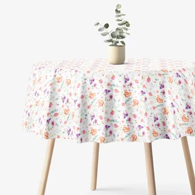 Goldea okrúhly obrus 100% bavlnené plátno deluxe - jarné pohladenie Ø 120 cm