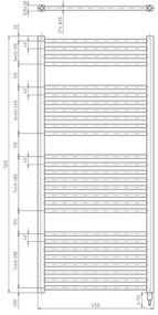 Aqualine - Kúpeľňový elektrický radiátor DIRECT-E 400W/230V 132 cm biela