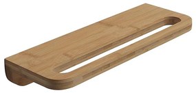 Gedy - Nástenná polica s vešiakom na uteráky HIMALAYA 14,5x40 cm bambus