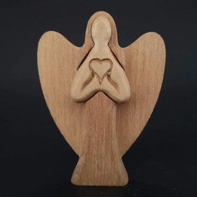 AMADEA Drevený anjel, masívne drevo, výška 10 cm
