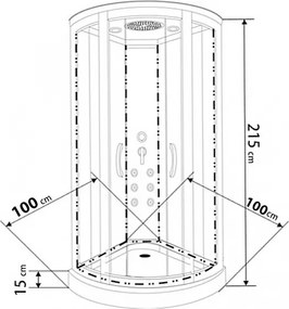 Terra Hydromasážny box WSH7602B 100, 100x100