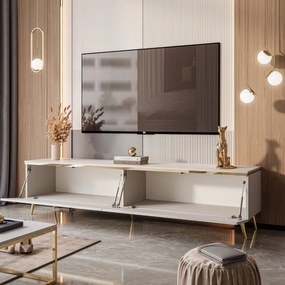 ZÁVESNÝ TV STOLÍK NESSIE NA NOŽIČKÁCH KAŠMÍR + ZLATÝ 180 cm