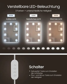 Toaletný stolík s LED osvetlením RDT126W01