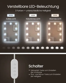 Toaletný stolík s LED osvetlením RDT126W01