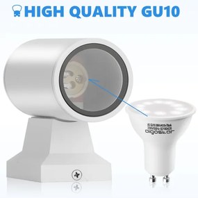 Aigostar - Vonkajšie nástenné svietidlo 2xGU10/230V biela IP65 guľatý