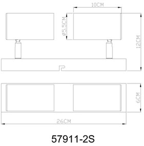 Globo 57911-2S - Bodové svietidlo ROBBY 2xGU10/25W/230V