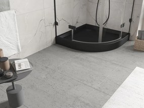 Mexen Flow+, štvrťkruhová sprchová vanička 90 x 90 cm, čierna matná, 46Q709090H