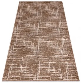Moderný MEFE koberec 9401 Pásy vintage - Štrukturálny, dve vrstvy rúna béžová / hnedá Veľkosť: 140x190 cm
