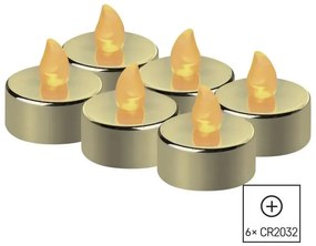 LED sviečky (6 ks) zlaté