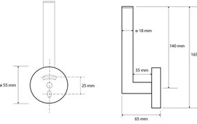 Sapho - Držiak toaletného papiera X-ROUND 16,5 cm čierny