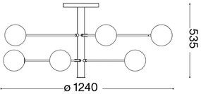 Ideal Lux - LED Luster na tyči COSMOPOLITAN 10xG9/3W/230V pr. 124 cm čierna