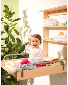 Závesný prebaľovací pult v dekore buku v prírodnej farbe Dschungelbaby – Roba