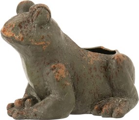 Zelená antik vonkajšia dekorácia žába Antiqou - 35*26*27 cm