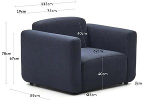 Tmavomodré kreslo Neom – Kave Home