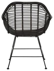 Čierne ratanové jedálenské stoličky v súprave 2 ks Kiran - Støraa