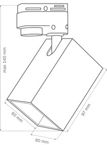 Bodové svietidlo do lištového systému SQUARE 1xGU10/10W/230V čierna