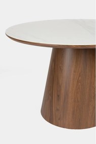 Okrúhly jedálenský stôl s doskou z kameňa ø 115 cm Almira – White Label