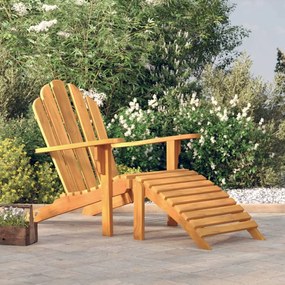 Záhradná stolička Adirondack s podnožkou masívne teakové drevo 362697