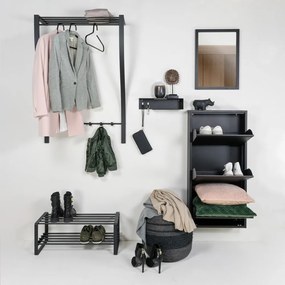 Čierny kovový nástenný vešiak s poličkou 75 cm Carve – Spinder Design