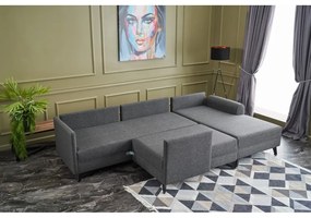 Antracitovosivá rohová pohovka (do tvaru "U") Belen – Balcab Home