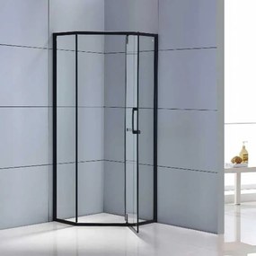 BPS-koupelny Päťuholníkový sprchovací kút HYD-PK4026B 90x90 čierna/transparent - bez vaničky