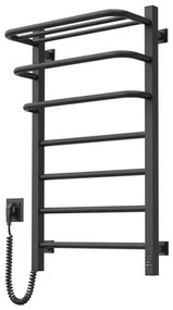 Kúpeľňový elektrický radiátor s termostatom FORTIS 350W/230V 80,6 cm IP44 čierny ľavý