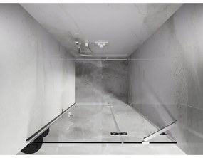 Mexen, Mexen Lunar pravé otočné sprchové dvere 105 cm, transparentné, biele - 834-105-000-20-00-P