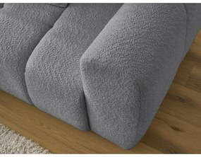 Sivá rozkladacia/s úložným priestorom rohová pohovka z textílie buklé (ľavý roh/s leňoškou) Roxelane – Bobochic Paris