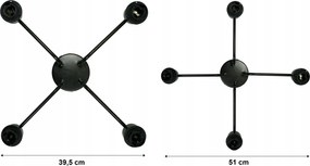 Sklenená stropná lampa s LED žiarovkami, 4xe27 - dymová guľa