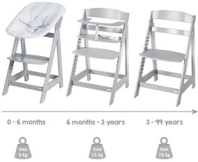 roba Detská vysoká stolička Born Up Zickzack 2 v 1 (hnedosivá)  (100366796)