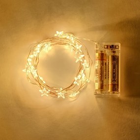 DECOLED Svetelná reťaz LED s hviezdami na batérie, teplá biela, 40 LED diód, 3,4 m