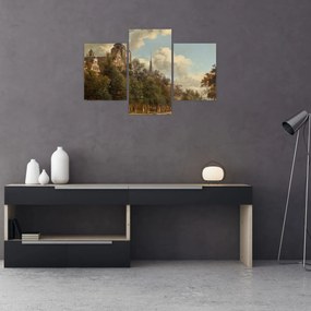 Obraz - Jan van der Heyden, View Down a Dutch Canal, reprodukcia (90x60 cm)