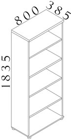 Vysoká skriňa Visio LUX 80 x 38,5 x 183,5 cm, orech