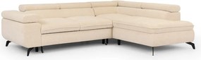 Krémová ženilková rohová pohovka (pravý roh/do L) Marbeya – Ropez