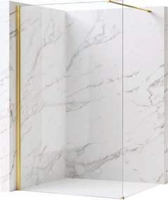 Bezrámová sprchová zastena REA FLEXI GOLD 90 cm, zlatá lesk/transparent - bez vaničky