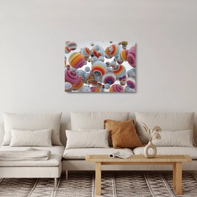 Sklenený obraz maľovaných gulí (70x50 cm)