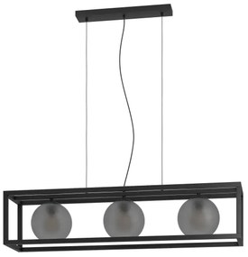 Eglo 390215 - Luster na lanku ARANGONA 3xE27/40W/230V dymová/čierna