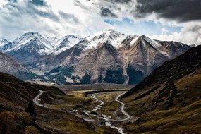Fototapeta nádherná horská panoráma - 375x250
