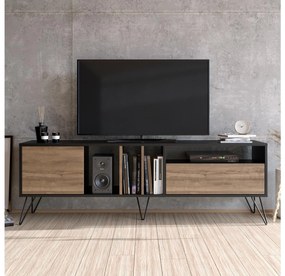 TV stolík/skrinka Mistique 180 (orech + čierna) . Vlastná spoľahlivá doprava až k Vám domov. 1102365