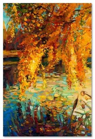 Obraz na plátně Podzimní přírodní listy jako malované - 80x120 cm