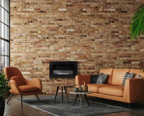 Závesný biokrb na stenu EOS BOX ČIERNY MAT SO SKLOM 65x40x12