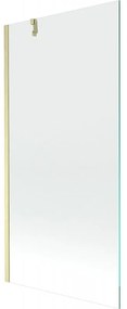 Mexen Next, 1-krídlová vaňová zástena 90 x 150 cm, 6mm číre sklo, zlatá matná, 895-090-000-00-00-55