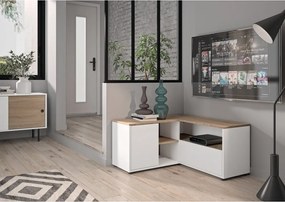 TV stolík v dekore duba v bielo-prírodnej farbe 90x45 cm Angle – TemaHome