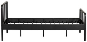 Čierna kovová jednolôžková posteľ s roštom 120x200 cm Mees – WOOOD