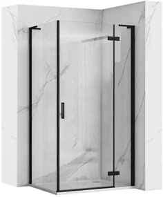 Rea Hugo, sprchová kabína 90(dvere)x80(stena)x200,5 cm, čierna matná, KPL-45222